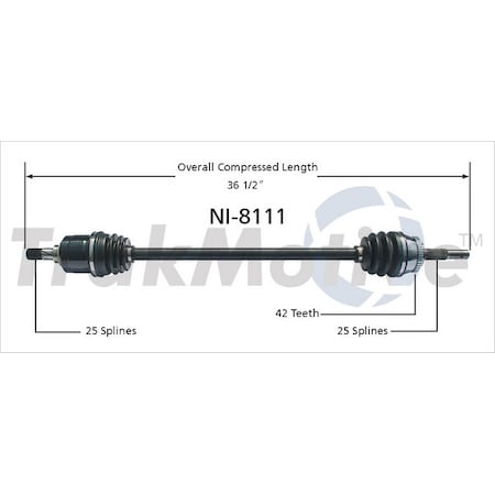 Surtrack Axle Cv Axle Shaft, Ni-8111 NI-8111